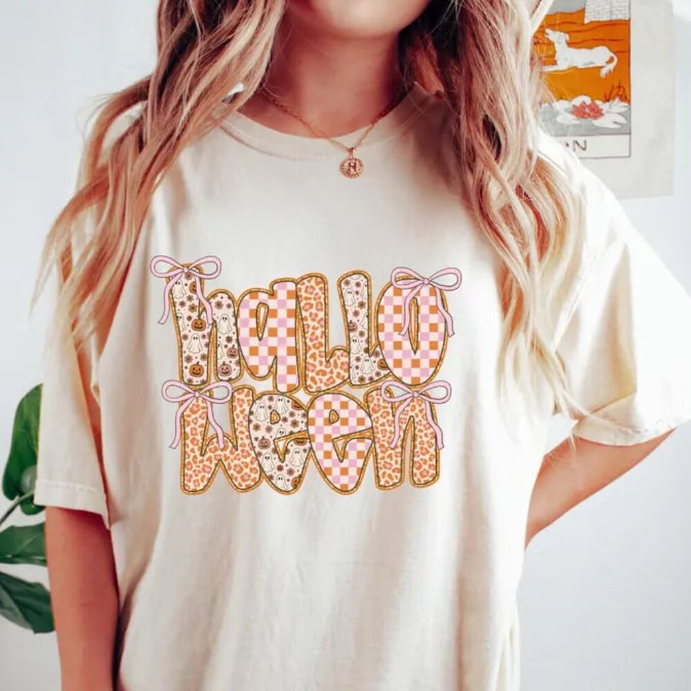 Graphic Halloween Shirt, Ghost Shirt, Coquette Halloween Shirt